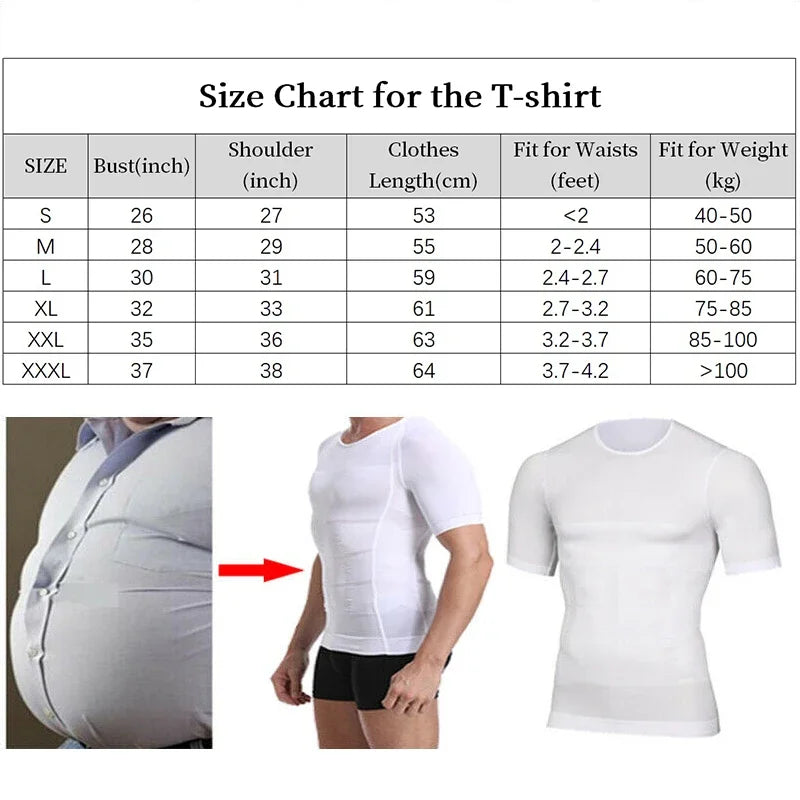 Camisa Masculina de Compressão Ultrafina Fit Shape Pro
