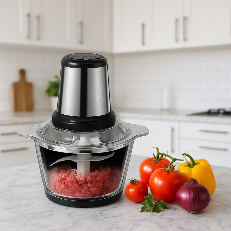 Picador Elétrico de Alimentos Inox 2L/3L | Triturador Potente