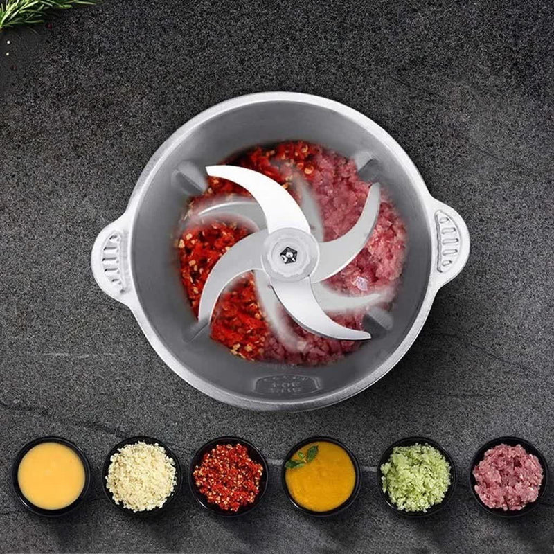 Picador Elétrico de Alimentos Inox 2L/3L | Triturador Potente